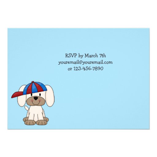 Cute Puppy 1st Birthday Invitation for Boys