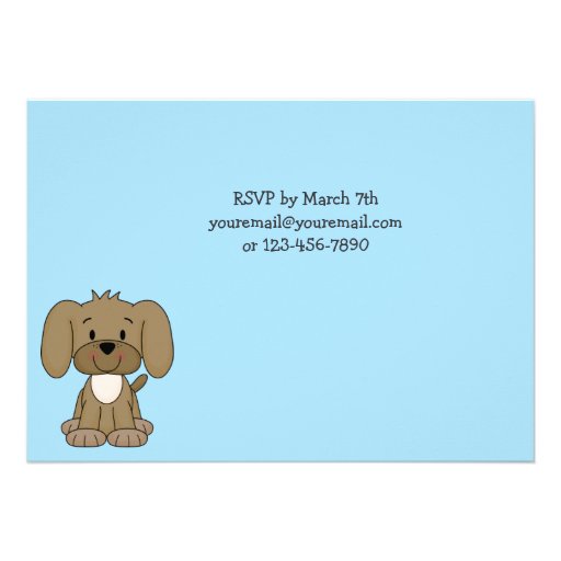 Cute Puppy 1st Birthday Invitation for Boys