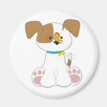 Cute Puppy and Butterfly Magnet