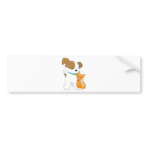 Cute Puppy and Cat Bumper Sticker