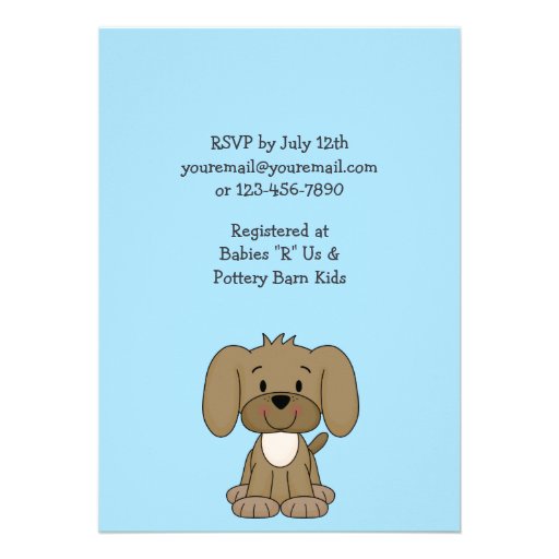 Cute Puppy Baby Boy Shower Invitation