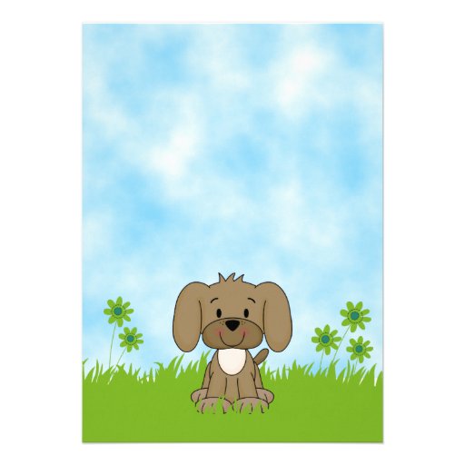 Cute Puppy Baby Shower Invitation for Boys