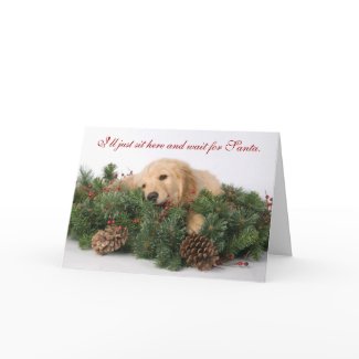 Cute Puppy Christmas card card
