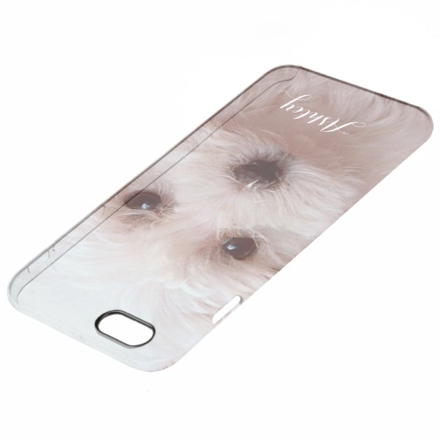 Cute Puppy Close Up Face with Custom Monogram Name Uncommon Clearlyâ„¢ Deflector iPhone 6 Plus Case-3