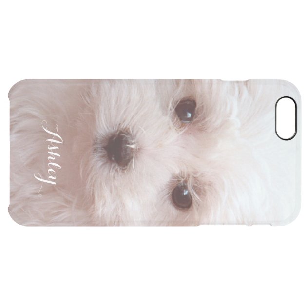 Cute Puppy Close Up Face with Custom Monogram Name Uncommon Clearlyâ„¢ Deflector iPhone 6 Plus Case-5
