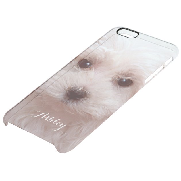 Cute Puppy Close Up Face with Custom Monogram Name Uncommon Clearlyâ„¢ Deflector iPhone 6 Plus Case-4