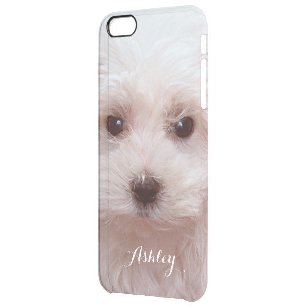 Cute Puppy Close Up Face with Custom Monogram Name Uncommon Clearlyâ„¢ Deflector iPhone 6 Plus Case