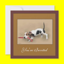Cute Puppy Customizable  Party Invitation invitations