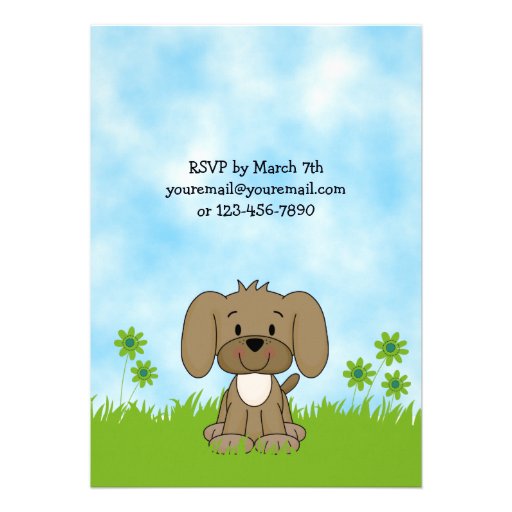 Cute Puppy Dog Birthday Invitation for Girls