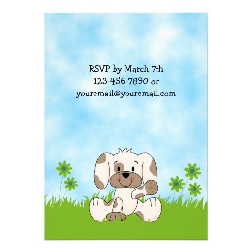 Cute Puppy Dog Birthday Invitation for Girls