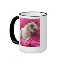 Cute Puppy Dog Chug Pink Sheets Coffee Mug