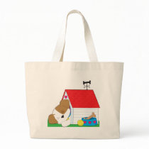 Cute Puppy Dog House Tote Bag