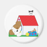 Cute Puppy Dog House Fridge Magnet