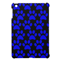 Cute Puppy Dog Paw Prints Blue Black Cover For The iPad Mini