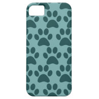 Cute Puppy Dog Paw Prints Blue Gray Dog Lovers iPhone 5 Cover