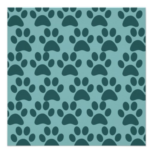Cute Puppy Dog Paw Prints Blue Gray Dog Lovers Invite