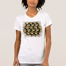Cute Puppy Dog Paw Prints Tan Black Tshirts