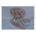 Cute puppy drawing card from Heaven's Leash!