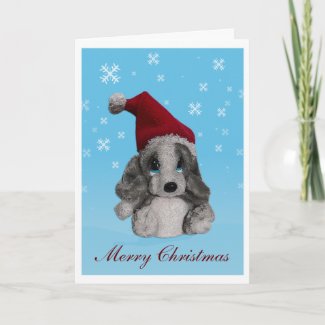 Cute Puppy In Santa Hat Christmas Card card