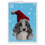 Cute Puppy In Santa Hat Christmas Thank You Card