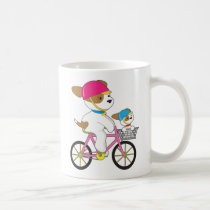 Cute Puppy on Bike mugs