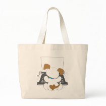 Cute Puppy Typewriter Tote Bag