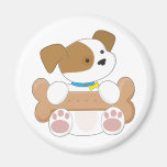 Cute Puppy With a Snack Magnets