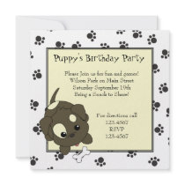 Cute Puppy with Bone invitations by candystore Cute Puppy with Bone invitations