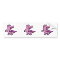 cute purple alligator bumper sticker