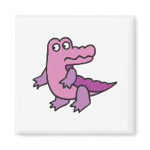 cute purple alligator refrigerator magnet