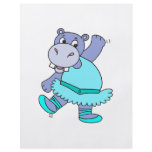 cute purple ballerina ballet hippo character flyers
