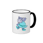 cute purple ballerina ballet hippo character coffee mugs