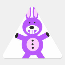 Cute Purple bunny Triangle Stickers