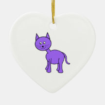 Cute Purple Cat Cartoon. Ornaments