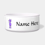 Cute Purple Cat Cartoon. Dog Food Bowl