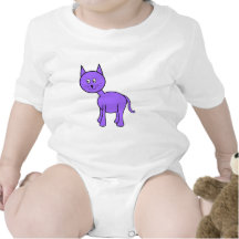 Cute Purple Cat Cartoon. T Shirts