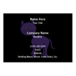 Cute Purple Cat. Cat Cartoon on Black. Business Cards