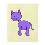 Cute Purple Cat. Cat Cartoon on Cream. Full Color Flyer