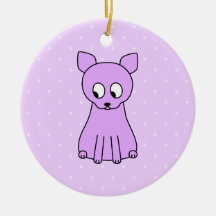 Cute Purple Cat. Ornaments