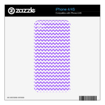 Cute Purple Chevron Pattern Decal For iPhone 4S