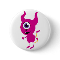 Cute Purple Cyclops buttons by QueenHare Cute Purple Cyclops buttons