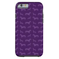 Cute purple dachshund pattern tough iPhone 6 case