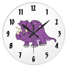 Cute Purple Dinosaur Kid's wall-clock/Medium
