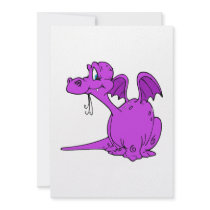 Cute Purple Dragon Baby Custom Invite