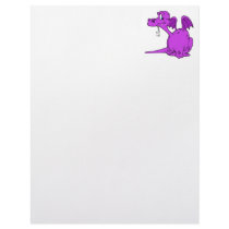 Cute Purple Dragon Baby Letterhead Template
