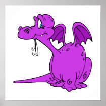 Cute Purple Dragon Baby Print