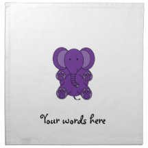 Cute purple elephant cloth napkin