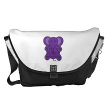 Cute purple elephant courier bag