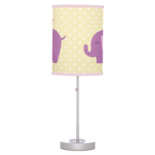 Cute purple elephant nursery table lamp | Zazzle