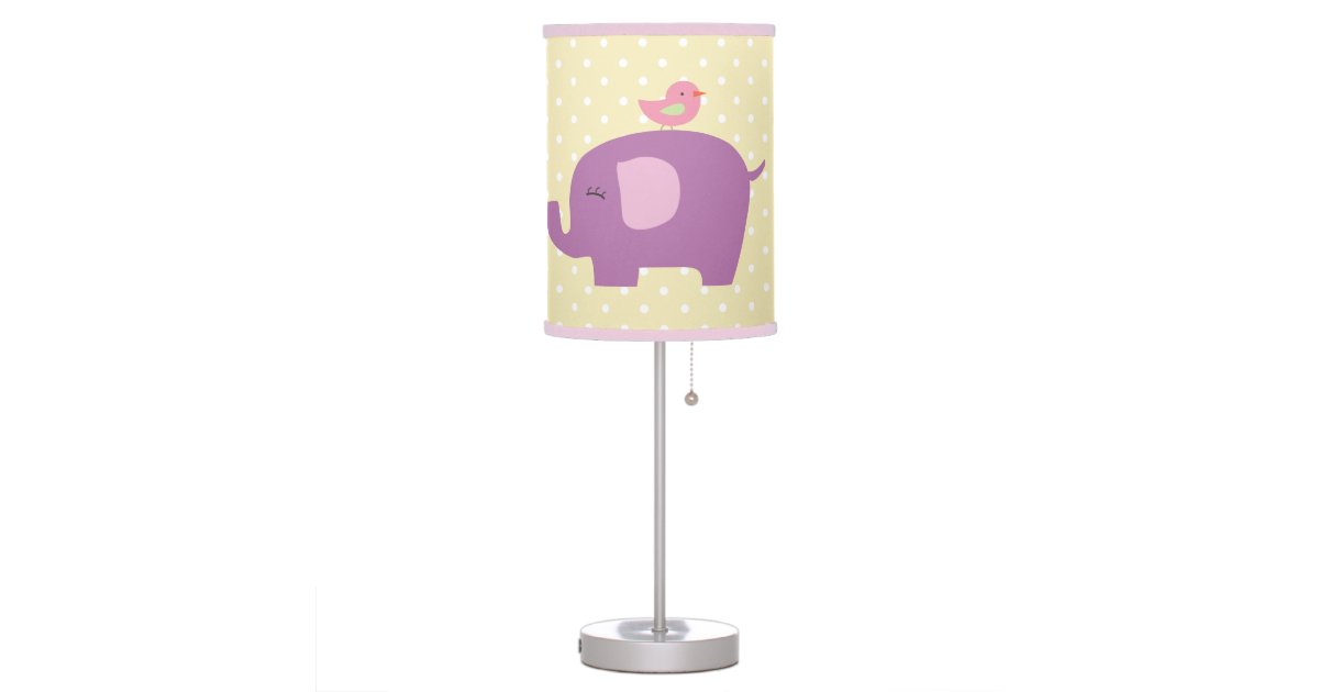 Cute purple elephant nursery table lamp | Zazzle